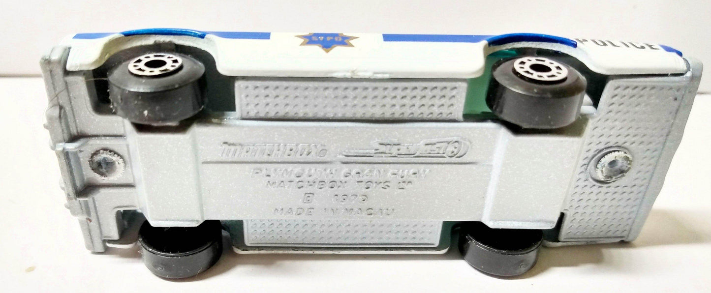 Matchbox 10 Plymouth Gran Fury Police Car SFPD 1979 - TulipStuff