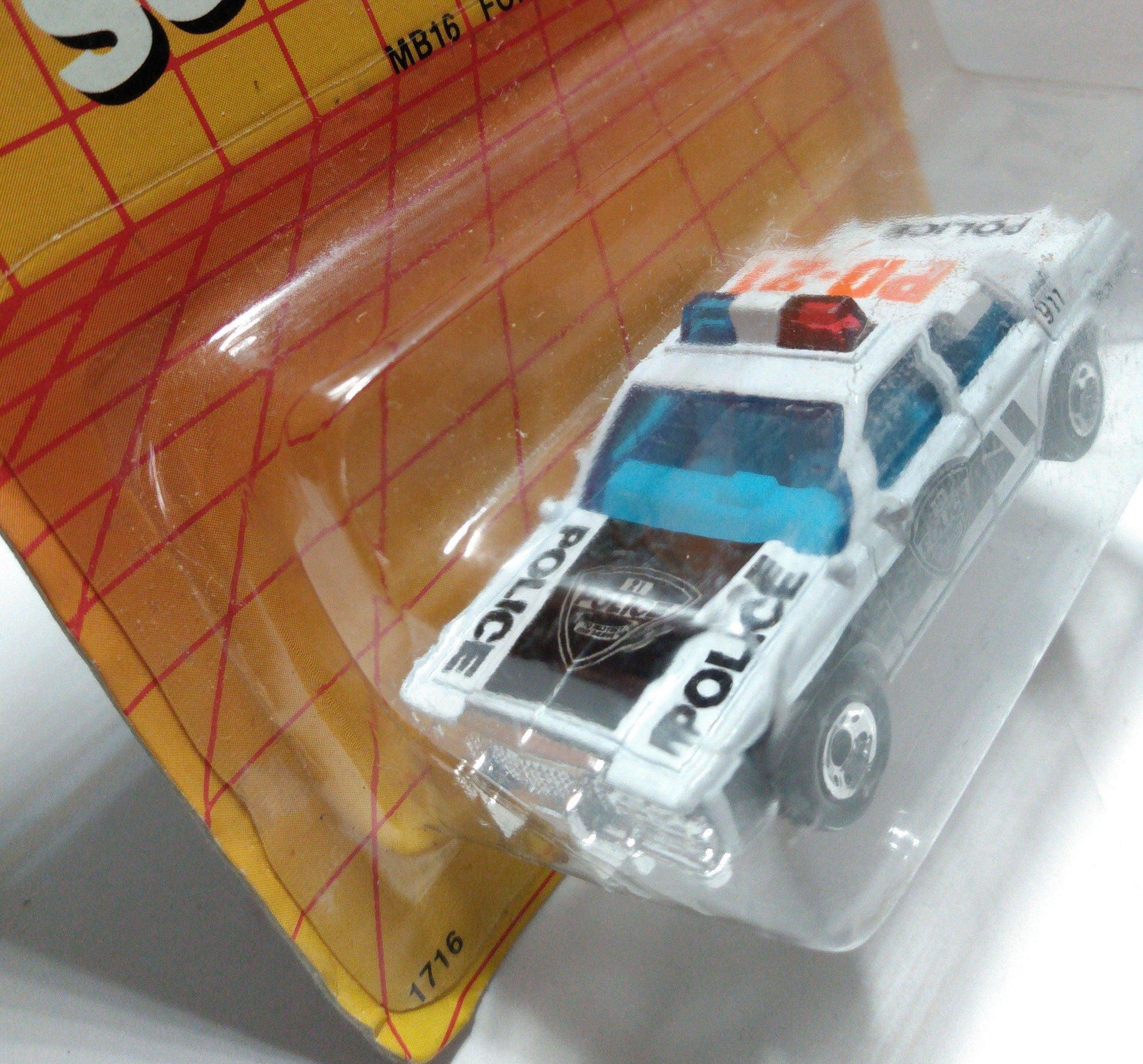 Matchbox MB16 Ford LTD Police Car Diecast Metal no. 1716 1987 - TulipStuff