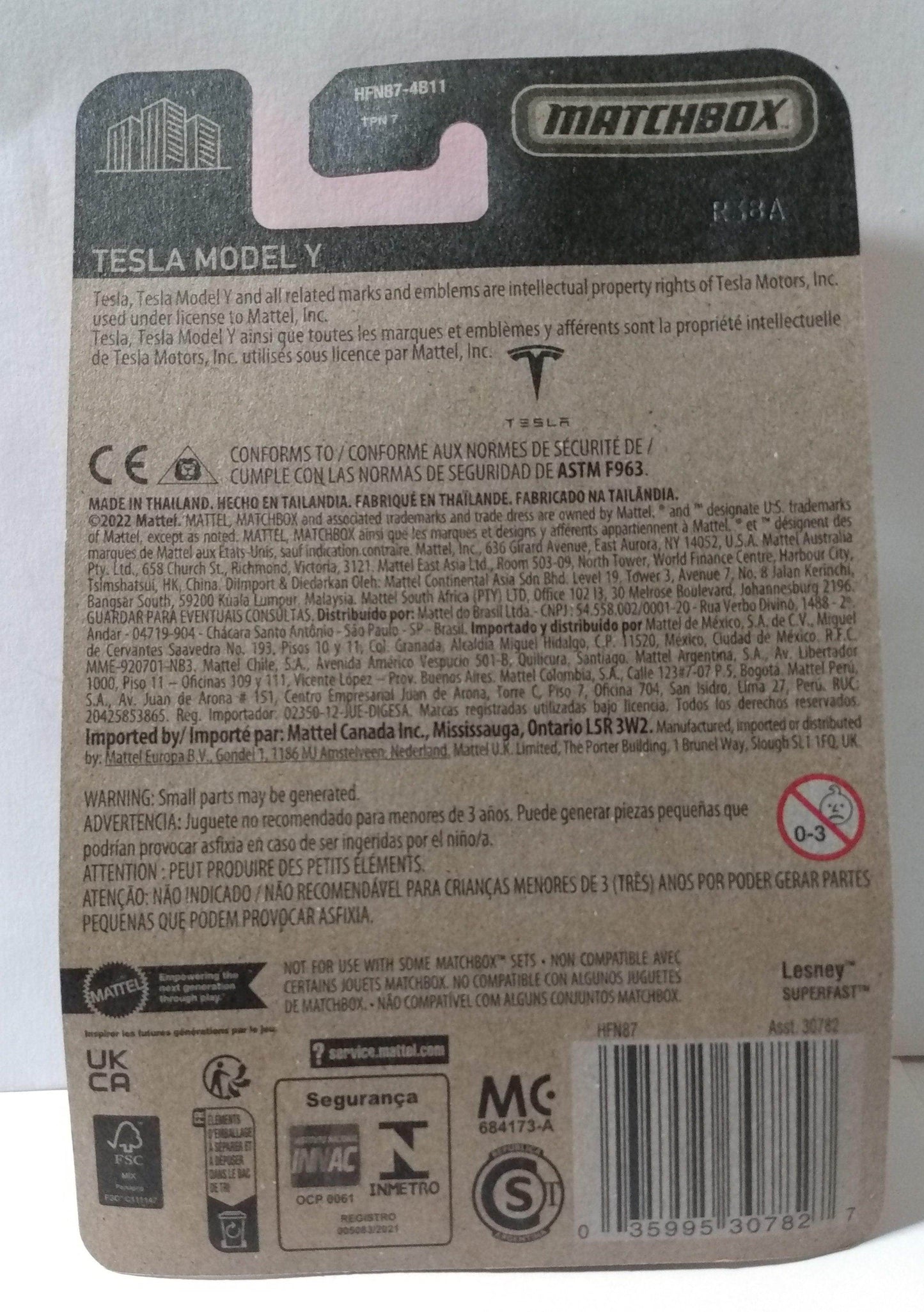 Matchbox 2022 MB18 - 2020 Tesla Model Y SUV MBX Metro - TulipStuff