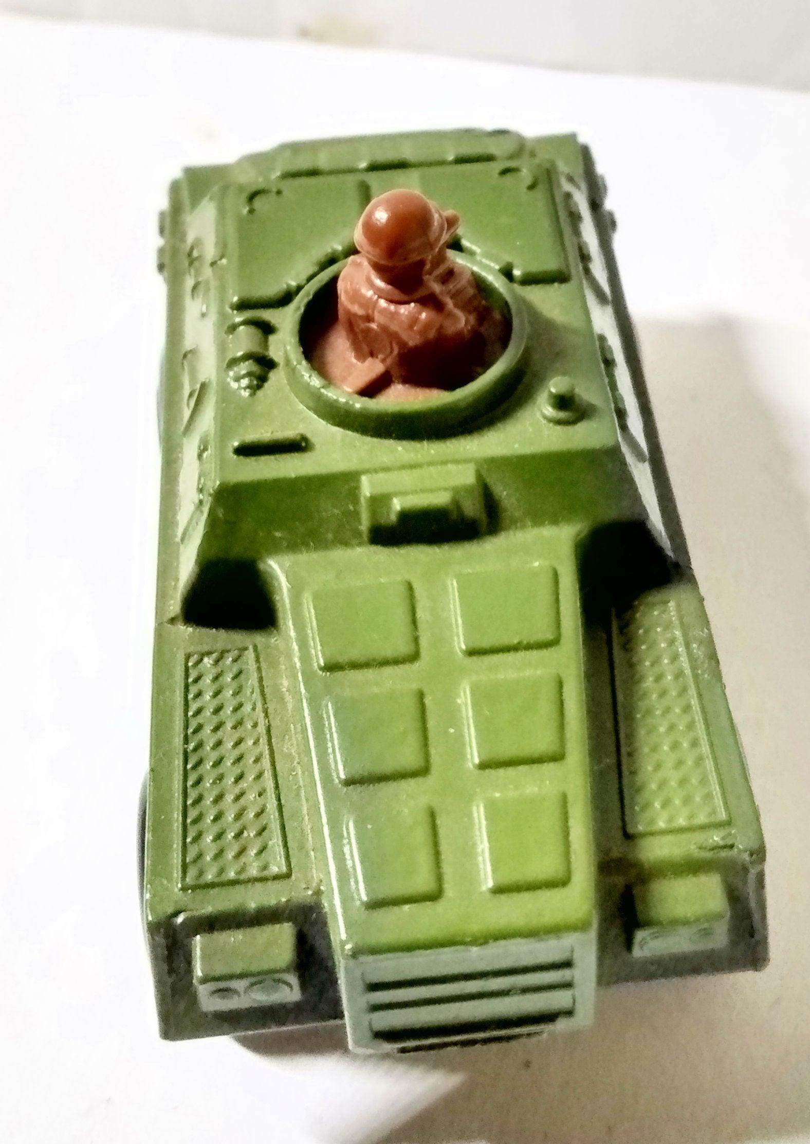 Lesney Matchbox No. 28 Stoat Armored Truck Army Rola-matics 1974 - TulipStuff