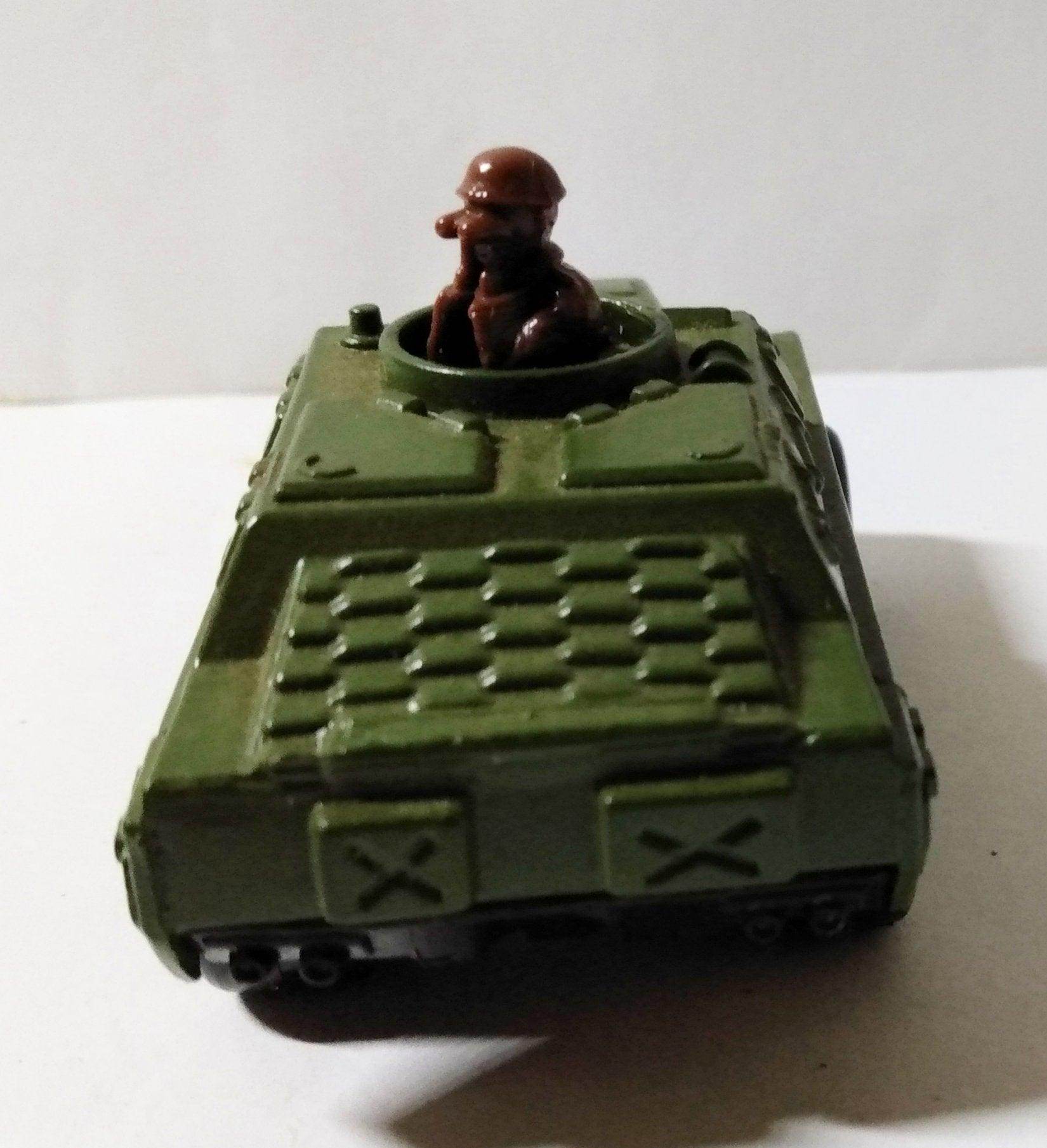 Lesney Matchbox No. 28 Stoat Armored Truck Army Rola-matics 1974 - TulipStuff