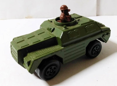 Lesney Matchbox No. 28 Stoat Armored Truck Army Rola-matics 1974 - TulipStuff