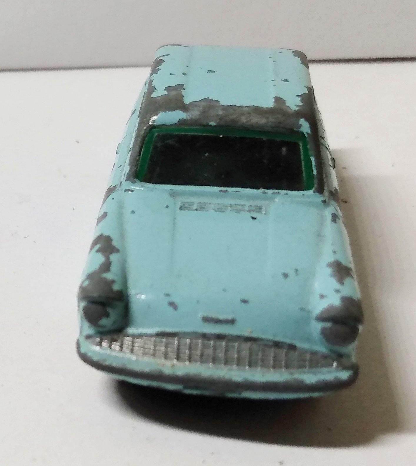 Lesney Matchbox  7 Ford Anglia Light Blue Silver Wheels England 1961 - TulipStuff