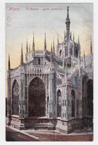 Milano Il Duomo parte posteriore Cathedral 1912 Postcard Italy - TulipStuff