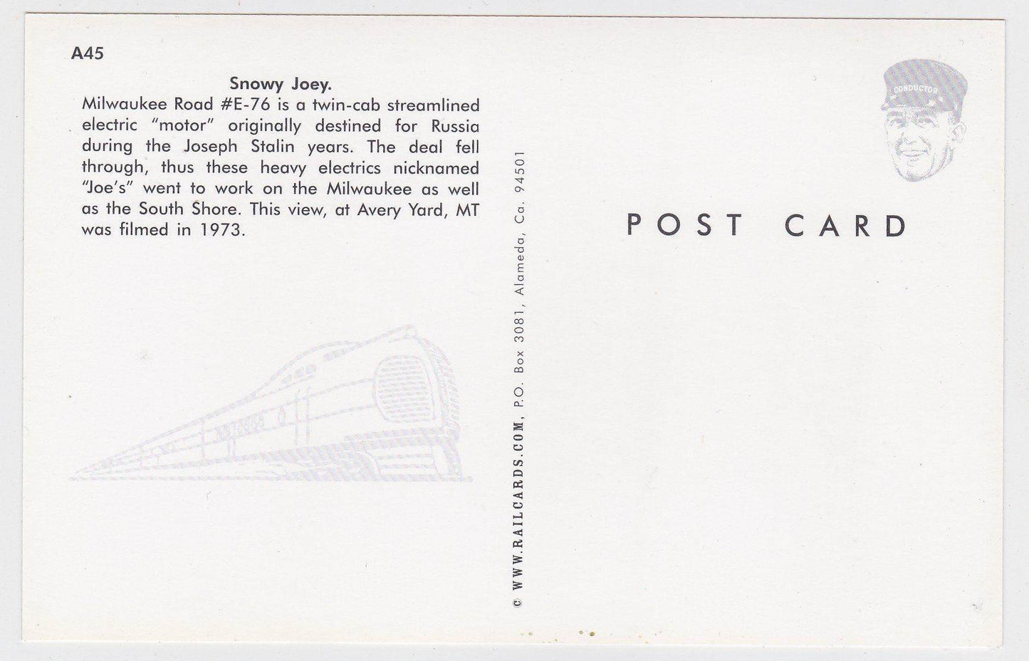 Milwaukee Road GE Little Joe Electric Locomotive Train Montana 1973 - TulipStuff