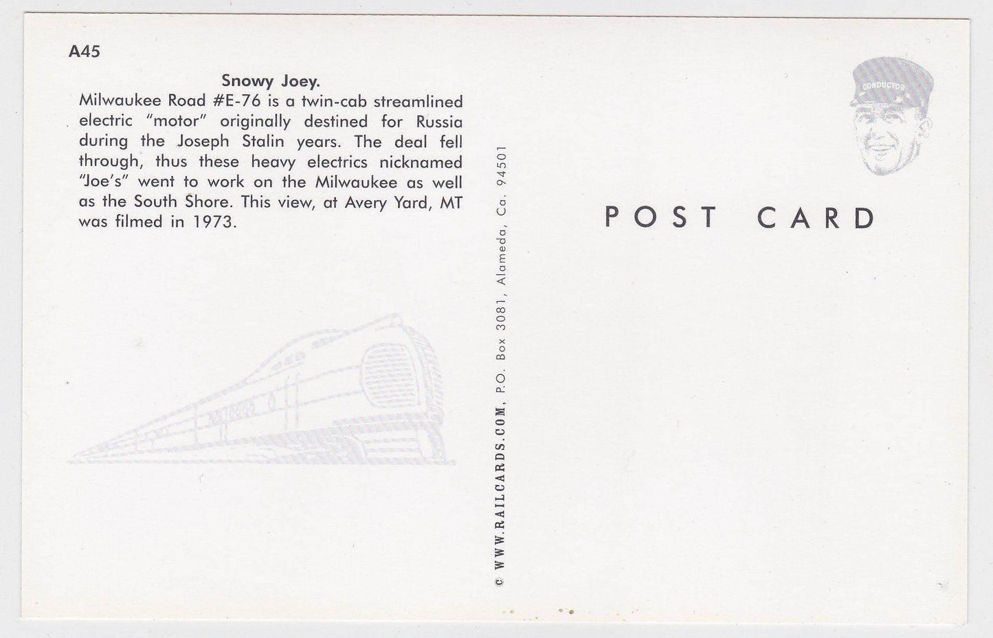 Milwaukee Road GE Little Joe Electric Locomotive Train Montana 1973 - TulipStuff