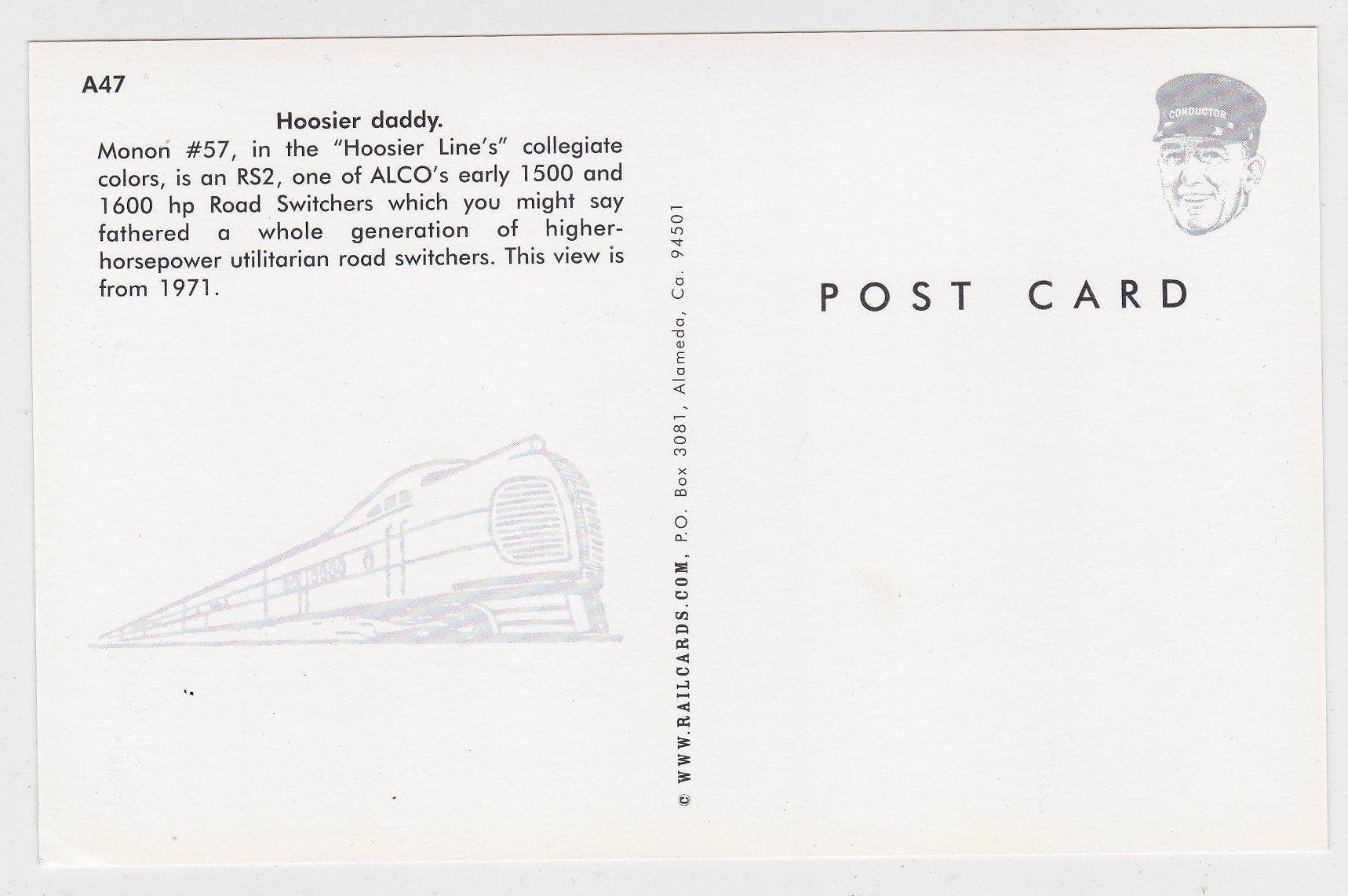 Monon Railroad Hoosier Line Alco RS2  Diesel Locomotive 1971 - TulipStuff