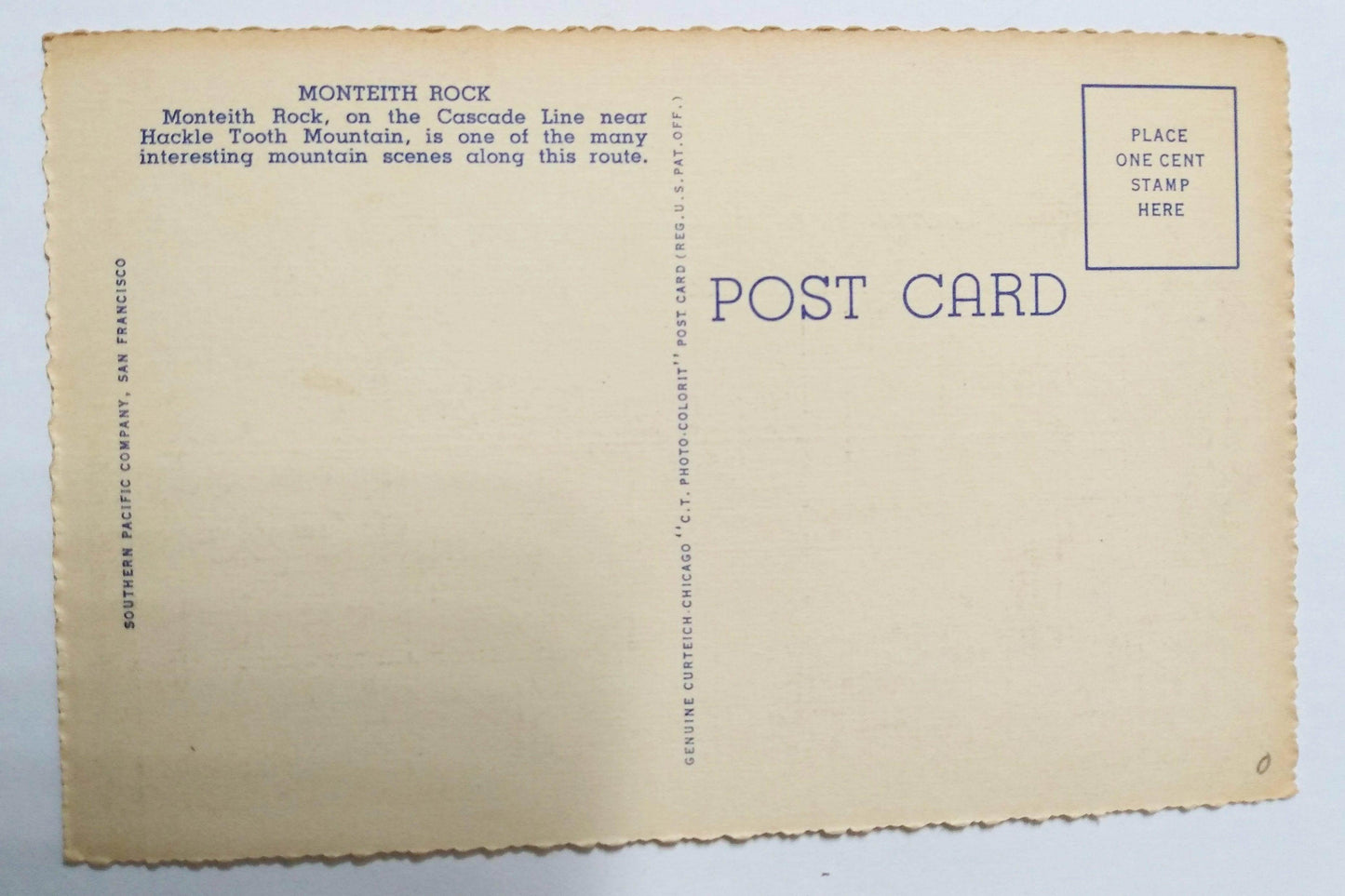 Monteith Rock Near Hackle Tooth Mountain Lane County Oregon 1930's - TulipStuff