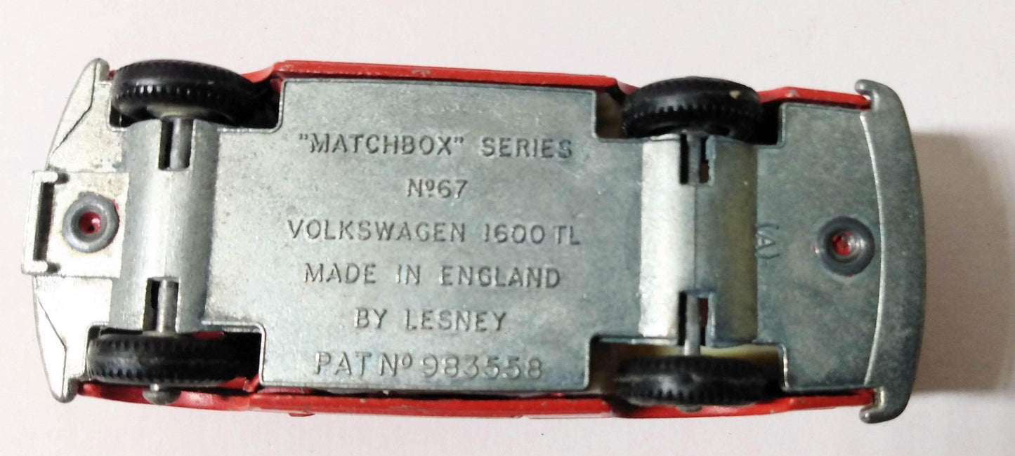 Lesney Matchbox no. 67 Volkswagen 1600TL Fastback Made in England 1967 - TulipStuff