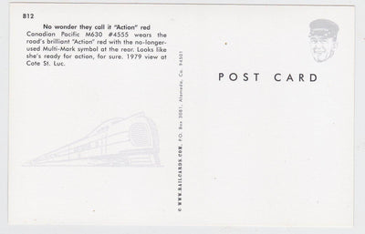 Canadian Pacific CP Rail M630 Locomotive Train at Cote St Luc Postcard - TulipStuff