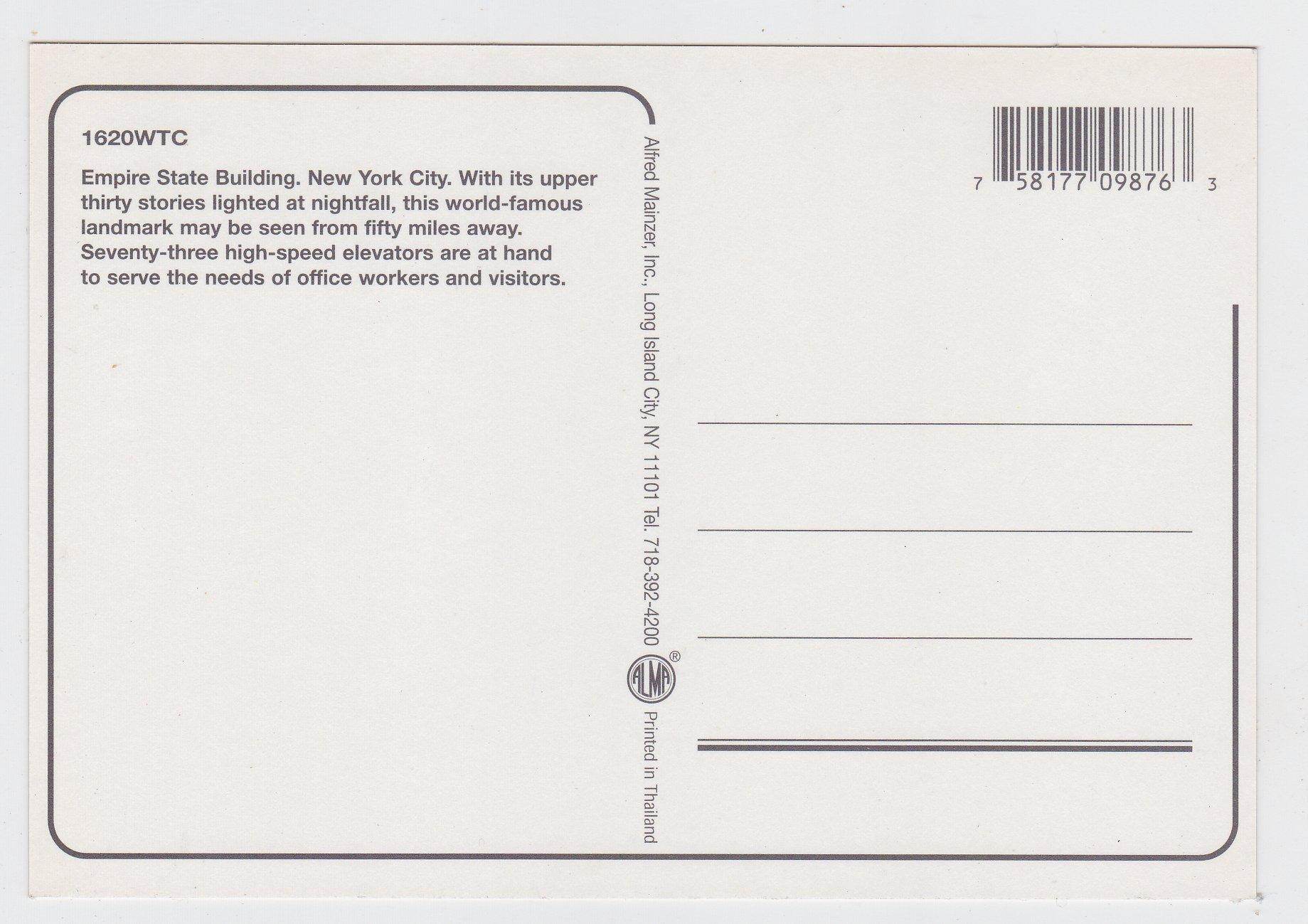 Empire State Building World Trade Center At Night New York City 1990's - TulipStuff