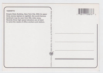 Empire State Building World Trade Center At Night New York City 1990's - TulipStuff