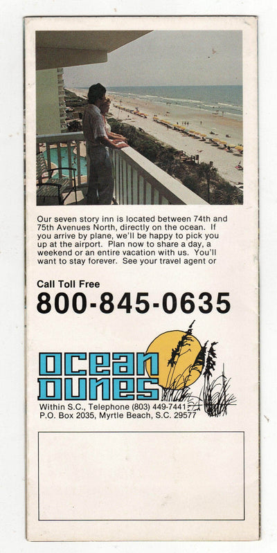 Ocean Dunes Resort Myrtle Beach SC Early 1980's Brochure - TulipStuff