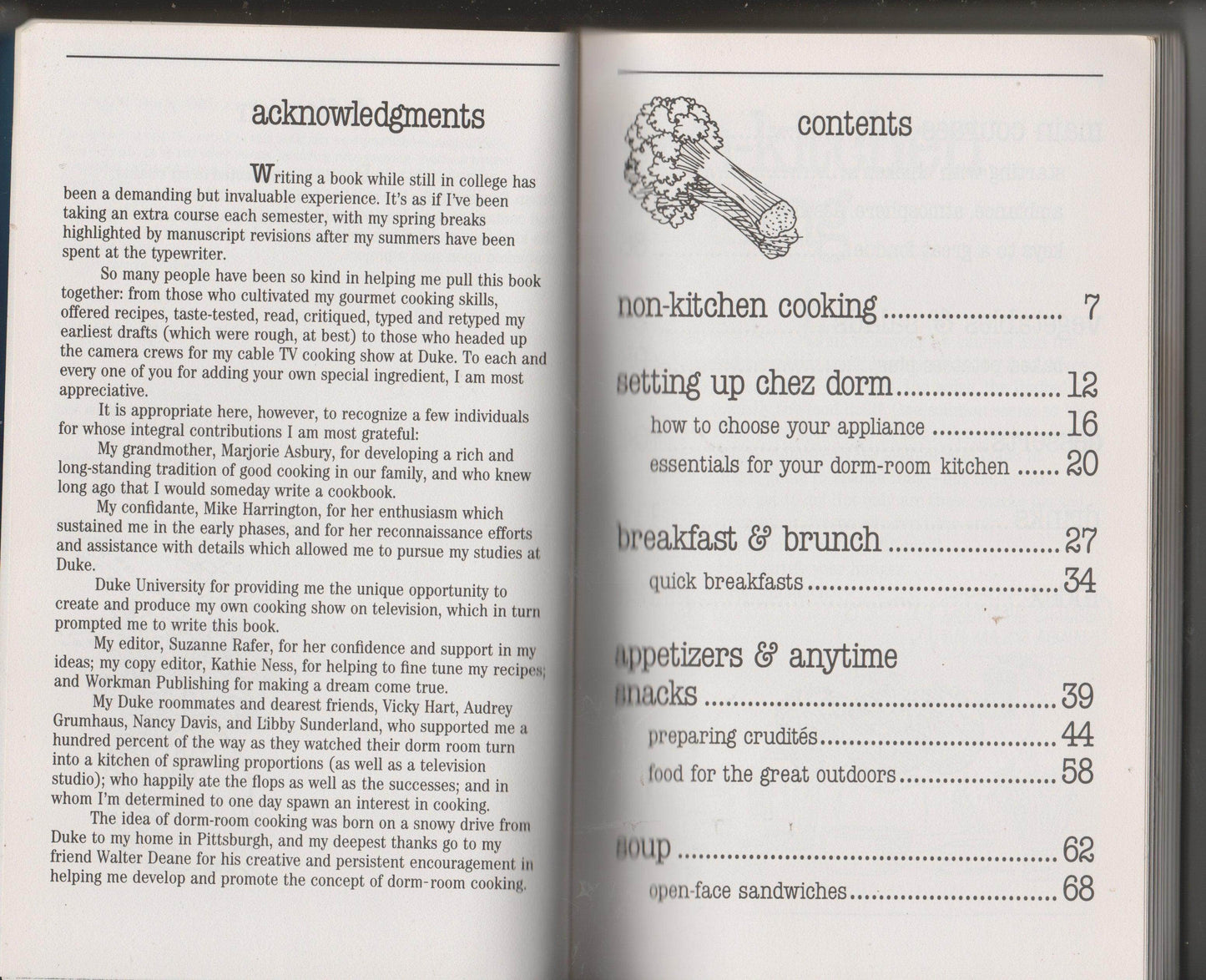 On Campus Cookbook Mollie Fitzgerald Paperback Workman 1984 - TulipStuff