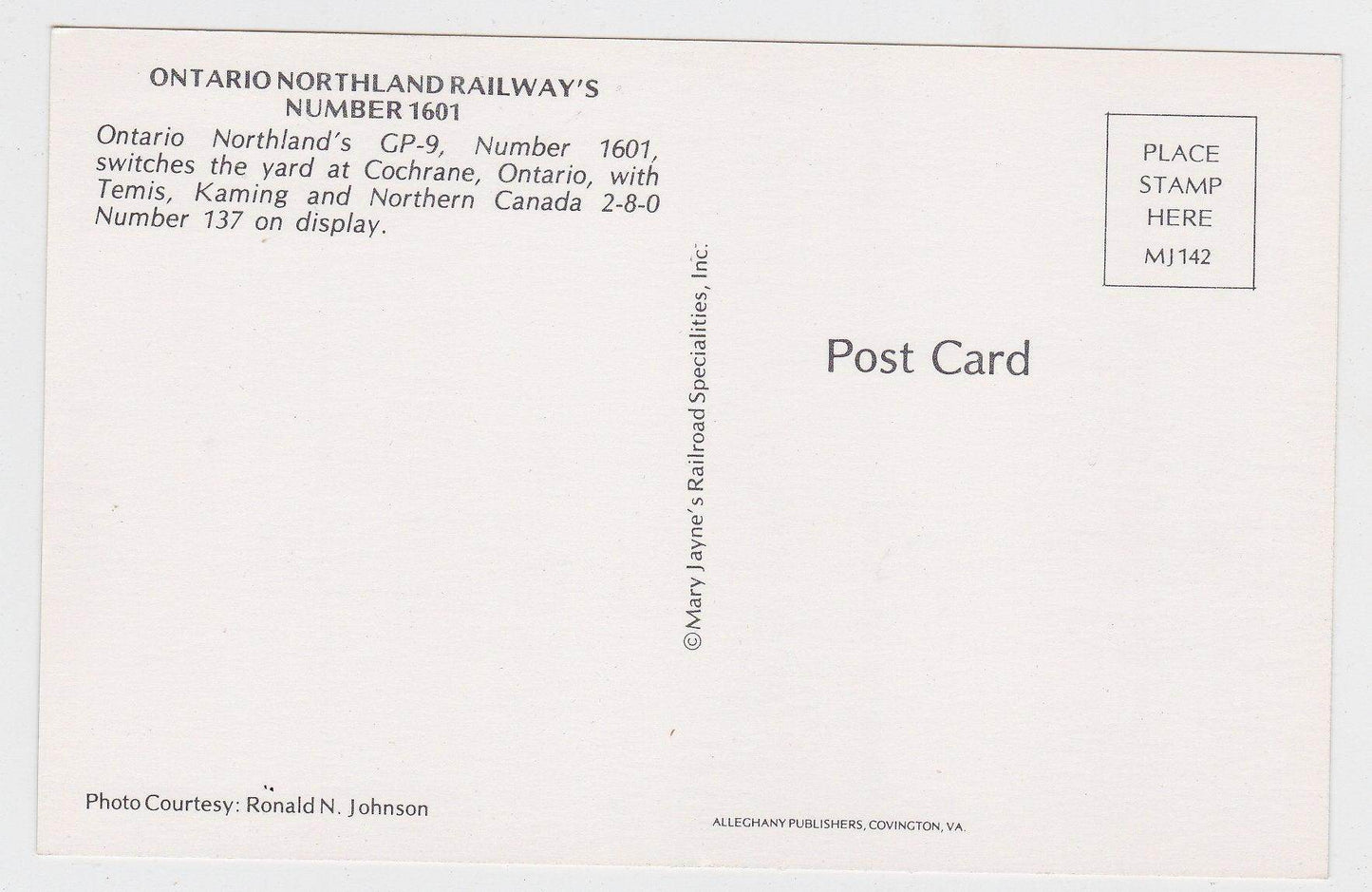 Ontario Northland and Temis Kaming Northern Canada Locomotives - TulipStuff