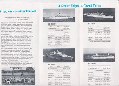 P&O 1974/75 South Pacific Sailings Canberra Oriana Oronsay Arcadia - TulipStuff