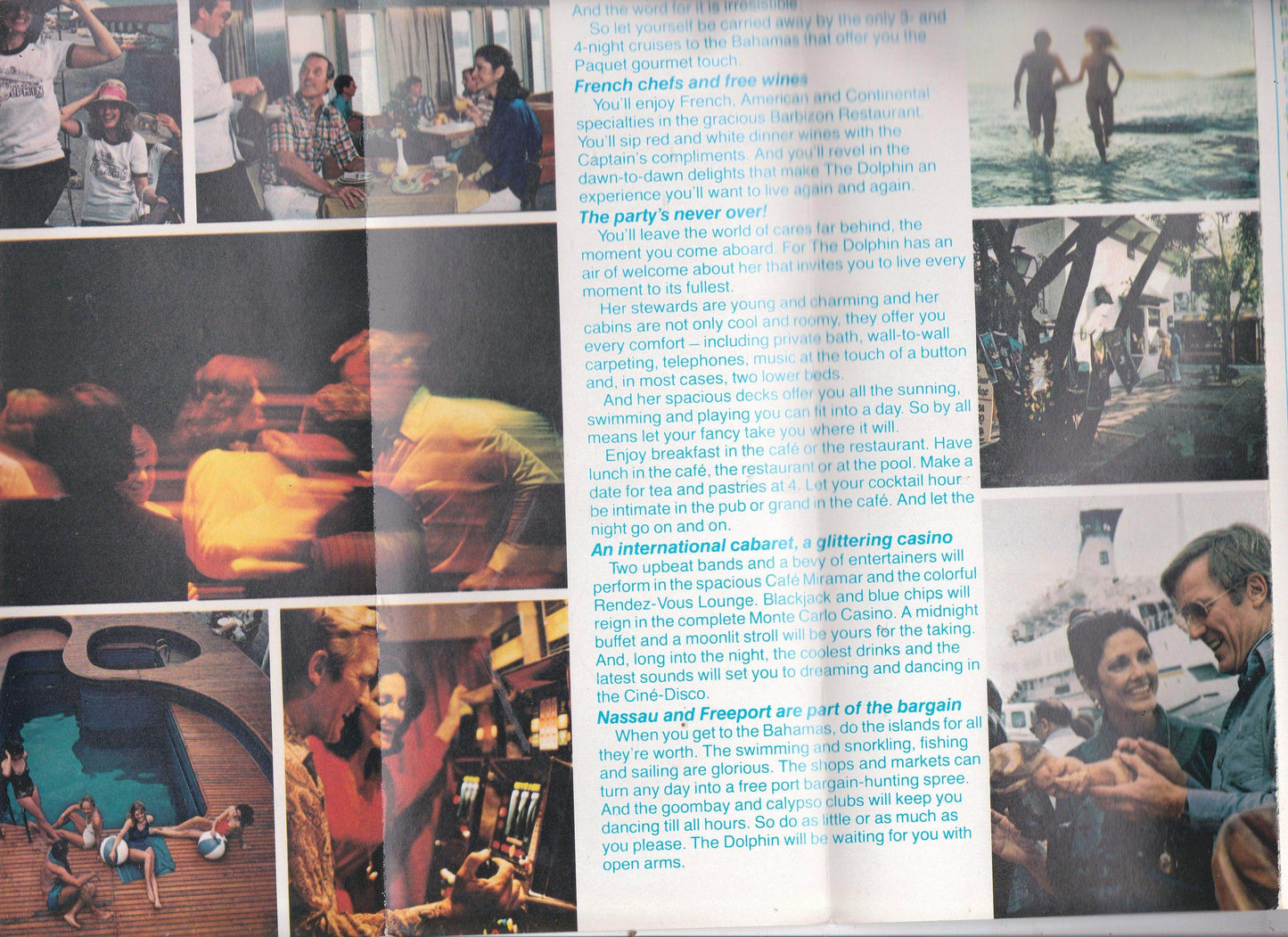 Paquet Ulysses Cruises ss Dolphin 1979 Bahamas Nassau Miami Brochure - TulipStuff
