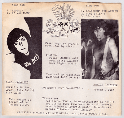 The Parasites Lost In The 80's EP 7" 33rpm Vinyl Record 1987 - TulipStuff