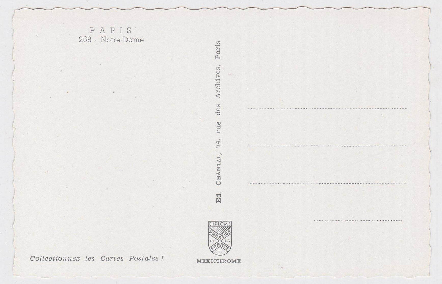 Notre Dame Cathedral Paris France 1963 Postcard - TulipStuff