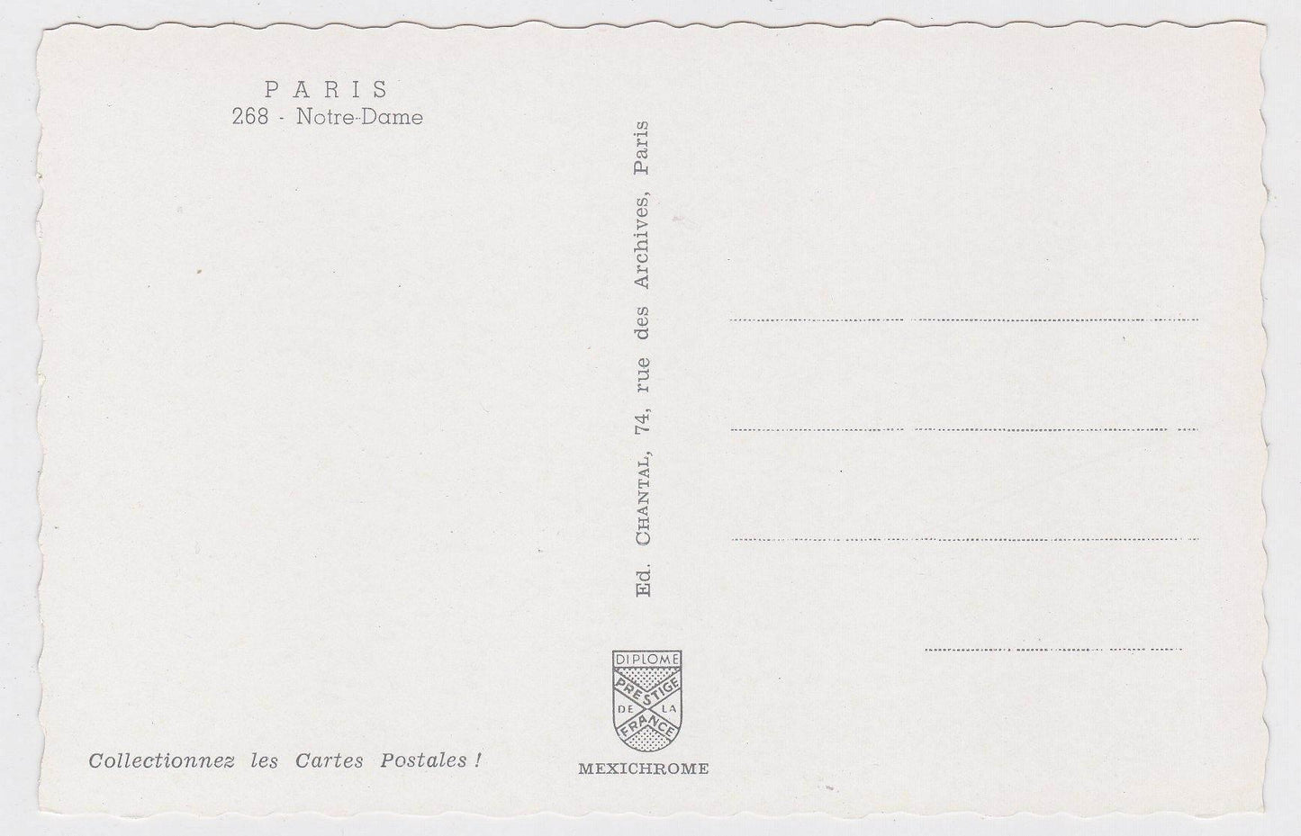 Notre Dame Cathedral Paris France 1963 Postcard - TulipStuff