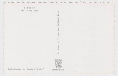 Notre Dame Cathedral Paris France 1963 Postcard - TulipStuff