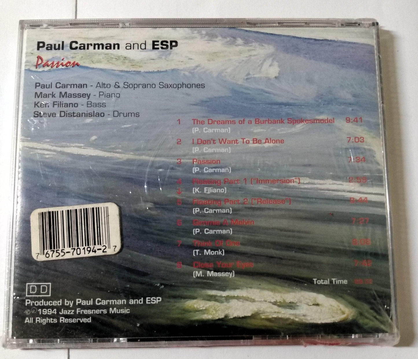 Paul Carman and ESP Passion Jazz Album CD Crystal Sound 1994 - TulipStuff