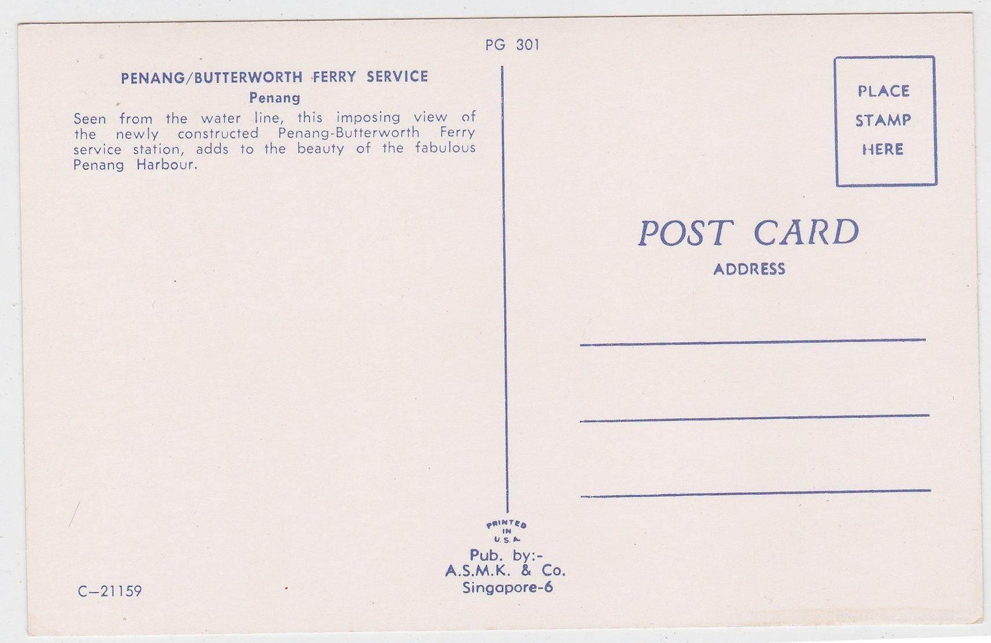 Penang Butterworth Ferry Boat Service Station Malaysia 1960's - TulipStuff