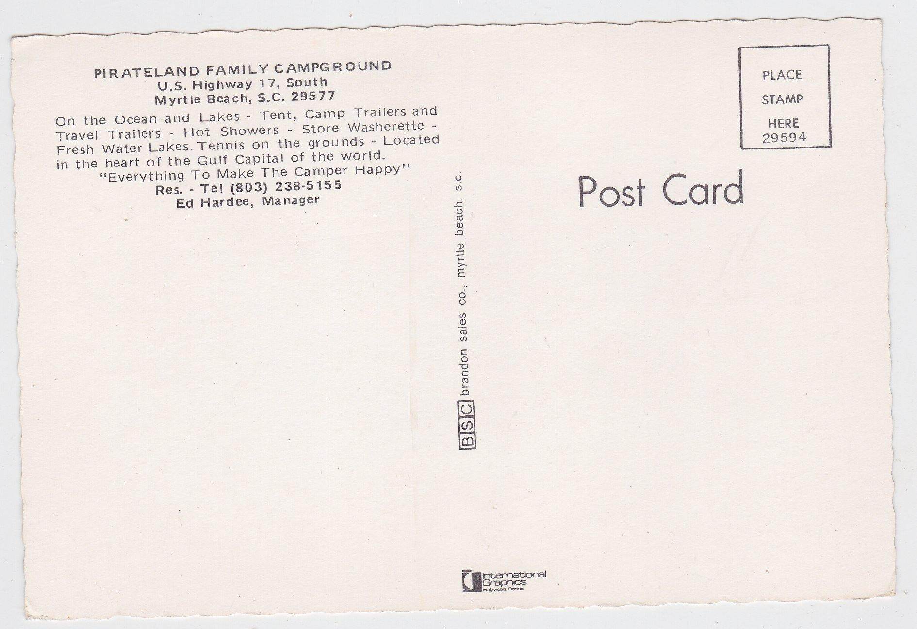 PirateLand Family Campground Myrtle Beach South Carolina 1970's - TulipStuff