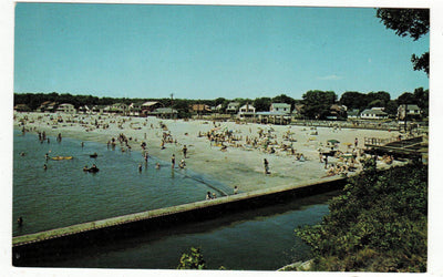 View of Point O' Woods Beach South Lyme Connecticut 1950's Postcard - TulipStuff