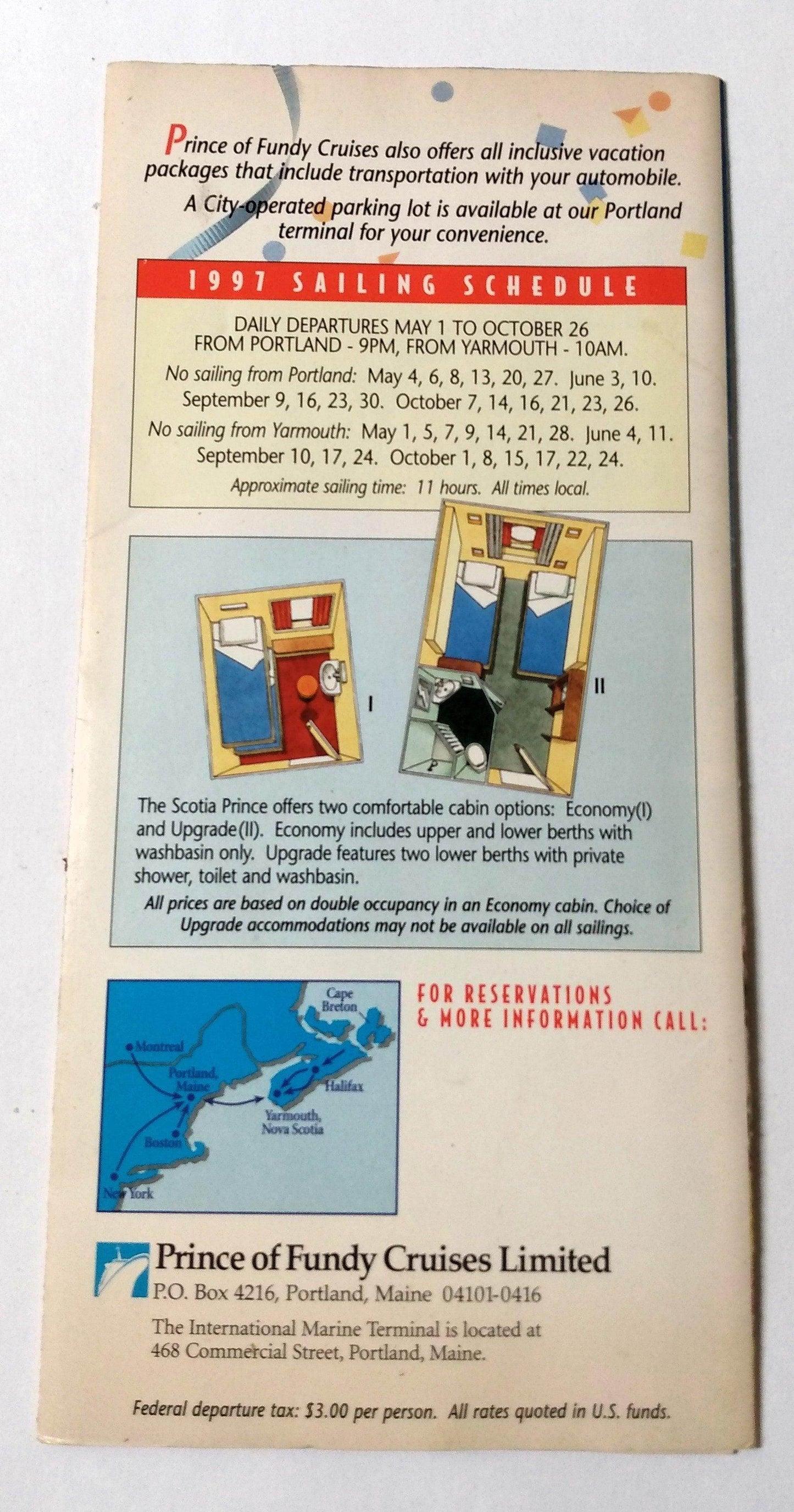 Prince of Fundy Cruises mv Scotia Prince 1997 Nova Scotia Brochure - TulipStuff