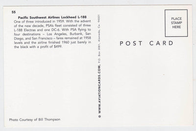 PSA Pacific Southwest Airlines Lockheed L-188 Electra Postcard - TulipStuff