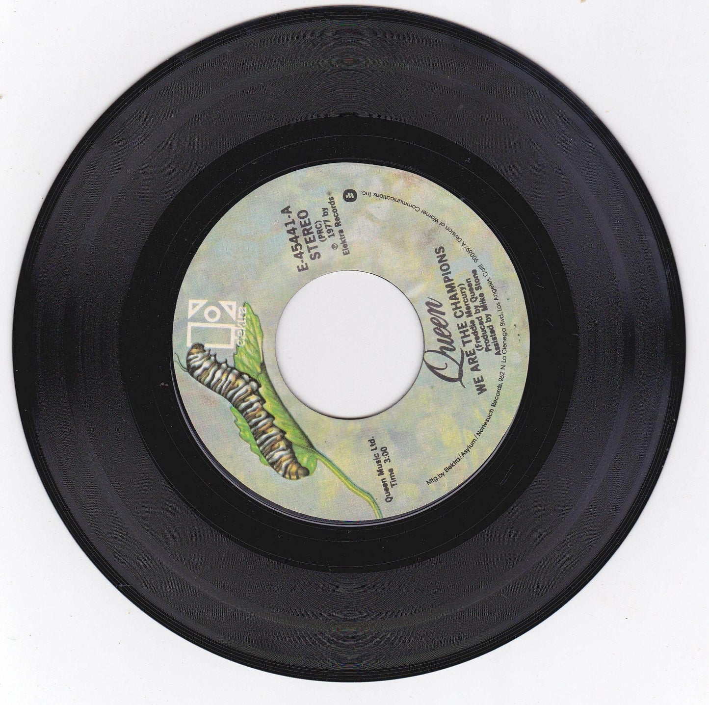 Queen We Are The Champions b/w We Will Rock You 7" Vinyl Caterpillar Label - TulipStuff