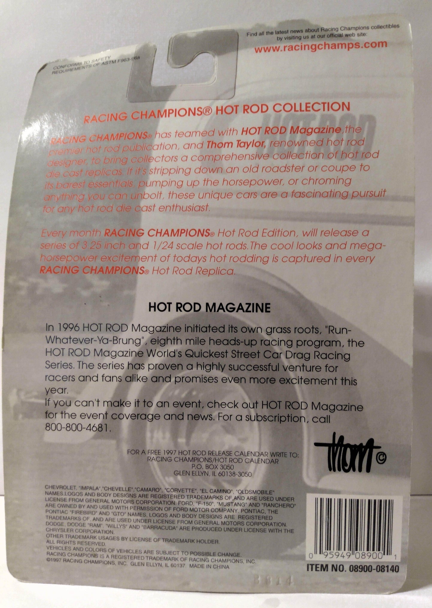 Racing Champions Hot Rod Magazine '97 Plymouth Prowler ltd ed - TulipStuff