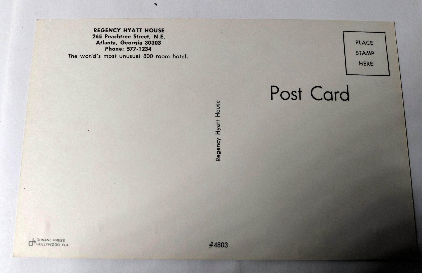 Regency Hyatt House Hotel Lobby Atlanta Georgia 1970's Postcard - TulipStuff