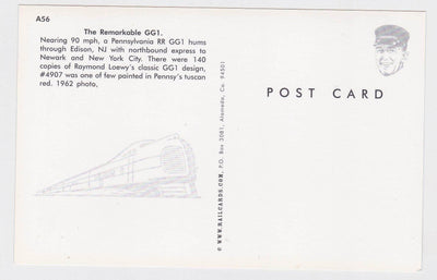 Pennsylvania Railroad Passenger Train GG1 Electric Locomotive Postcard - TulipStuff