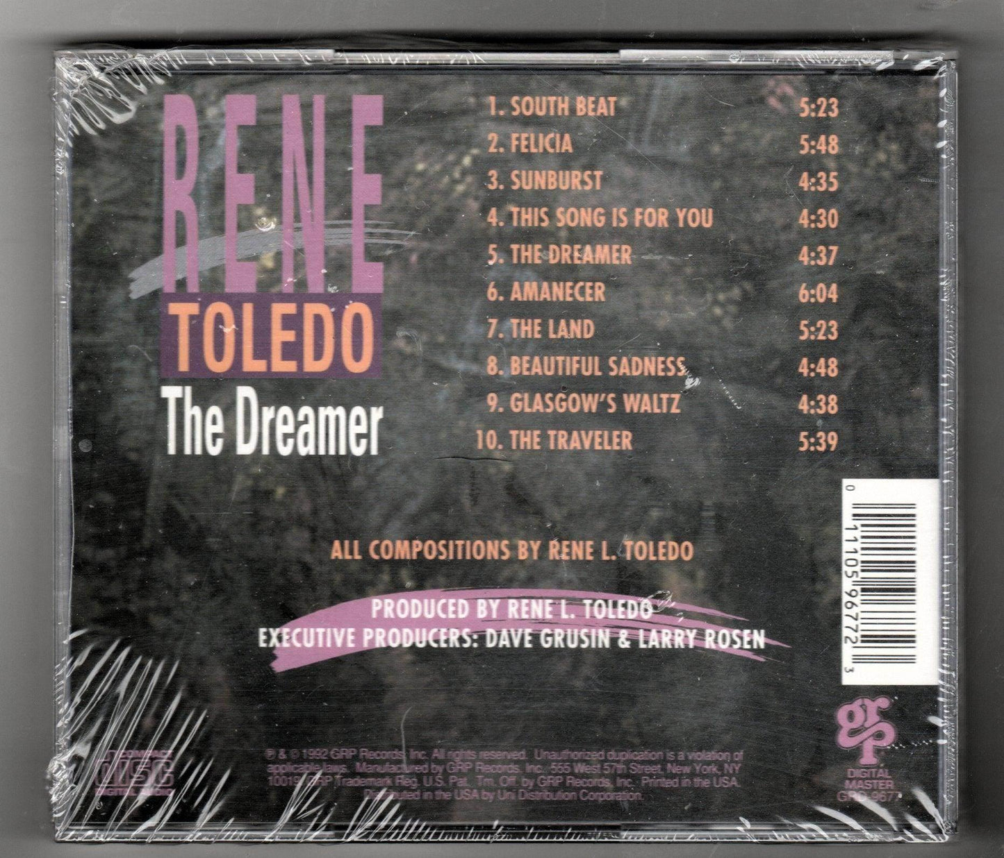 Rene Toledo The Dreamer Latin Jazz Album CD GRP 1992 - TulipStuff