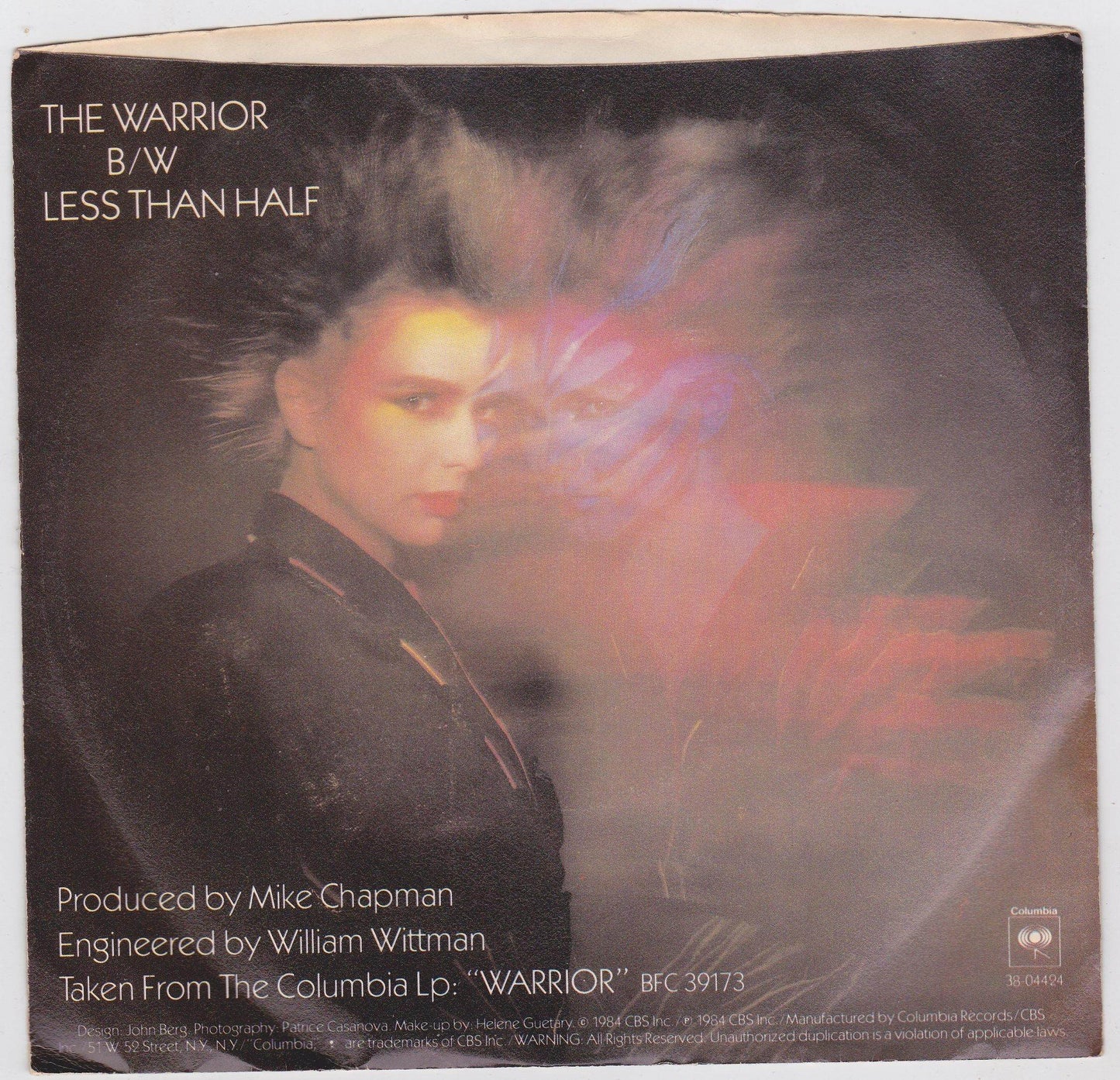 Scandal Featuring Patty Smyth The Warrior 7" 45rpm Vinyl Record 1984 - TulipStuff