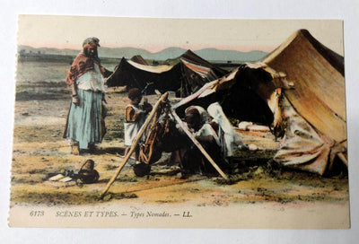 Scenes et Types North Africa Nomads Tent Camp Morocco 1900's - TulipStuff