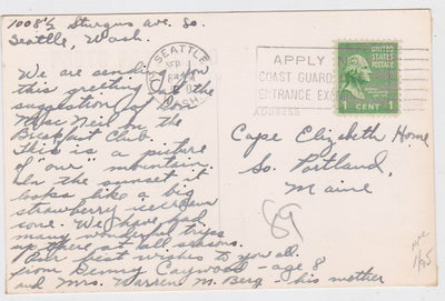 Seattle Washington Mt Rainier 1940's Real Photo Postcard - TulipStuff