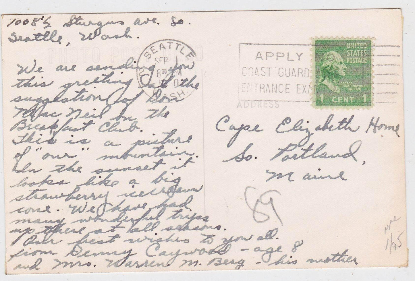 Seattle Washington Mt Rainier 1940's Real Photo Postcard - TulipStuff