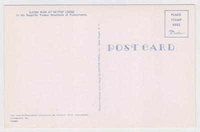 Sleigh Ride At Skytop Lodge Pocono Mountains Pennsylvania 1950's - TulipStuff