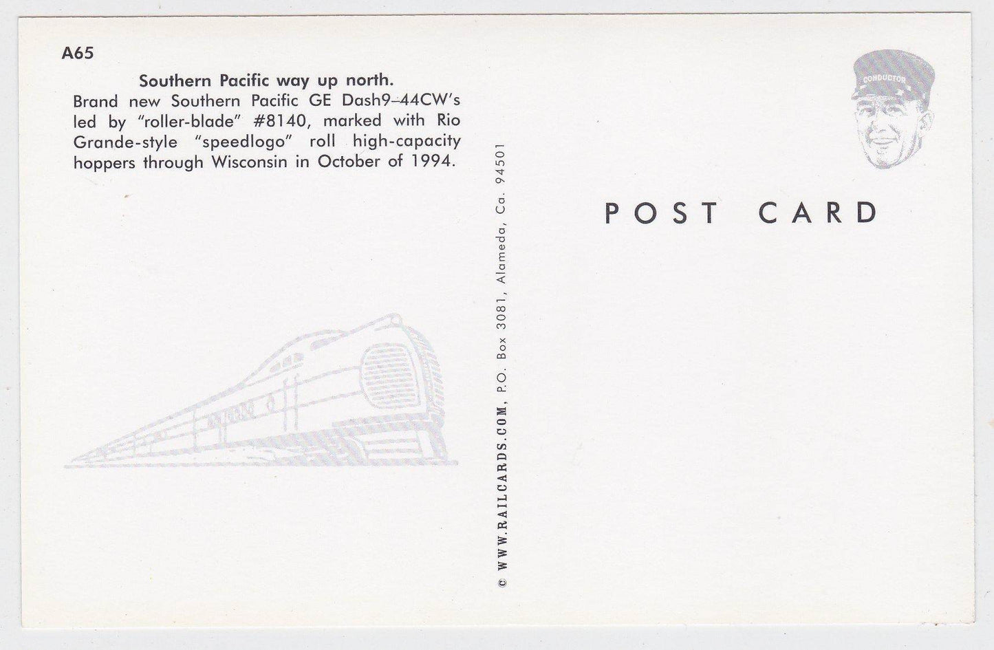 Southern Pacific GE Dash9-44CW Diesel Locomotive Freight Train 1994 - TulipStuff