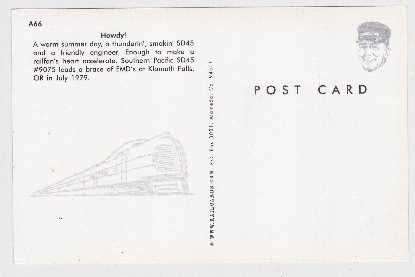 Southern Pacific EMD SD45 Diesel Locomotive Klamath Falls OR 1979 - TulipStuff