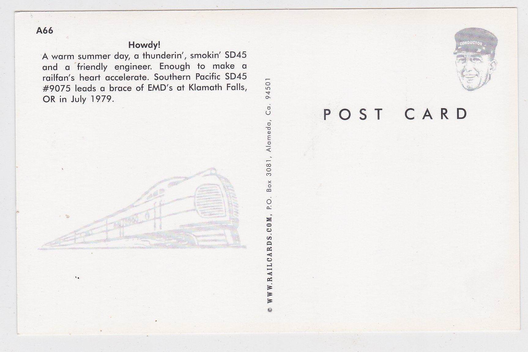 Southern Pacific EMD SD45 Diesel Locomotive Klamath Falls OR 1979 - TulipStuff