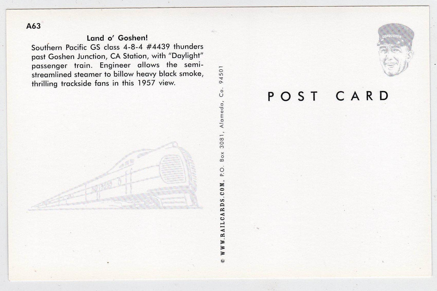 Southern Pacific Daylight Passenger Train GS Class Steam Locomotive - TulipStuff