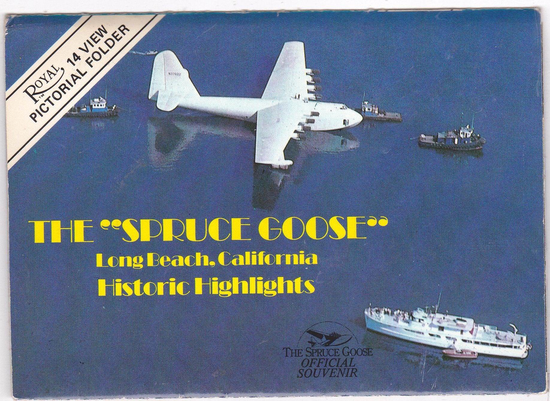 Spruce Goose Hughes Flying Boat Long Beach CA 14 View Pictorial Folder - TulipStuff