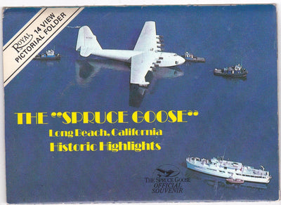 Spruce Goose Hughes Flying Boat Long Beach CA 14 View Pictorial Folder - TulipStuff