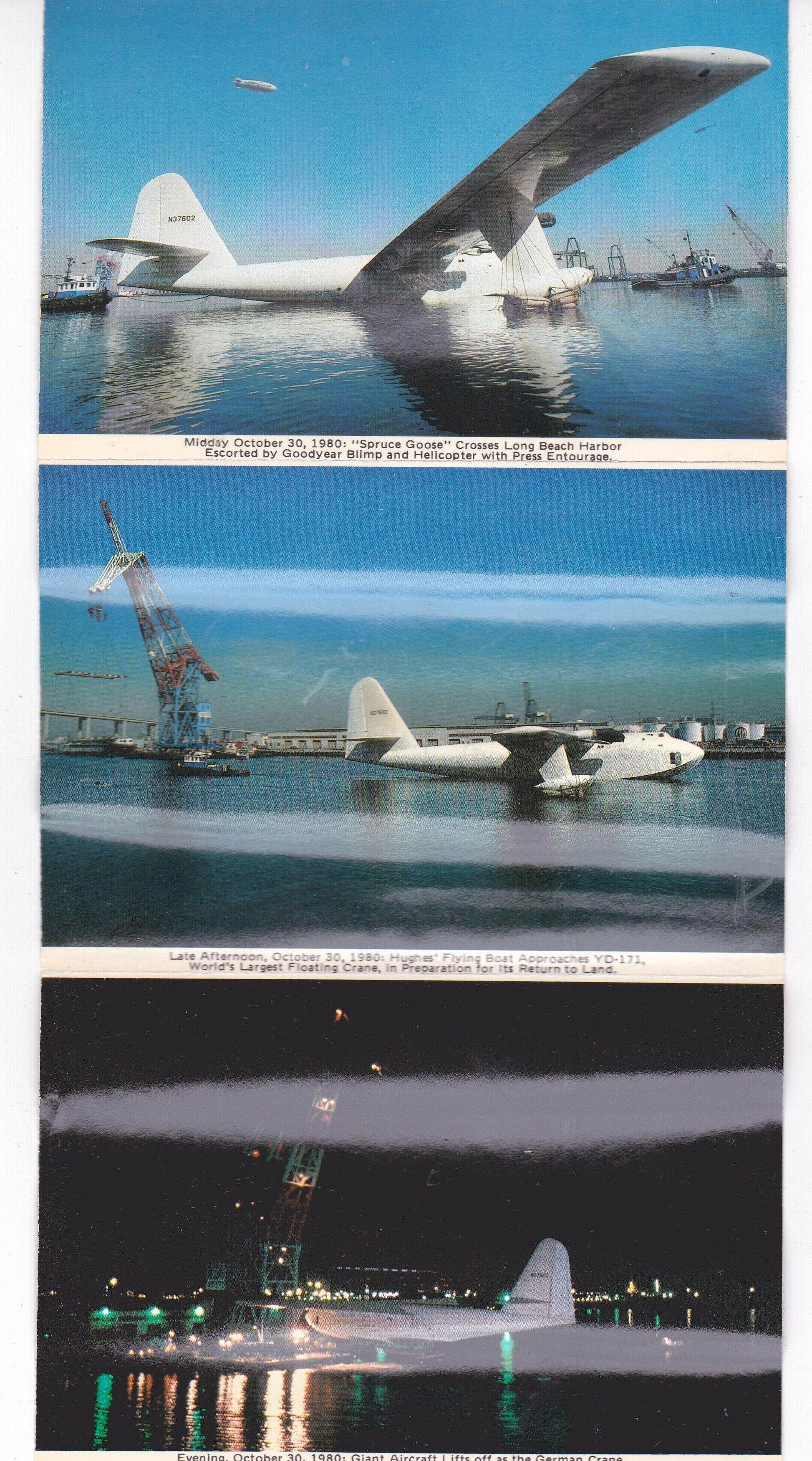 Spruce Goose Hughes Flying Boat Long Beach CA 14 View Pictorial Folder - TulipStuff
