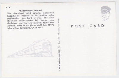 Southern Pacific - Santa Fe SPSF EMD F45 Diesel Locomotive 1987 - TulipStuff