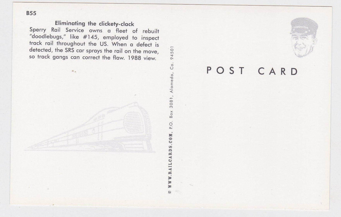 Sperry Rail Service Track Inspector Doodlebug Train Car - TulipStuff